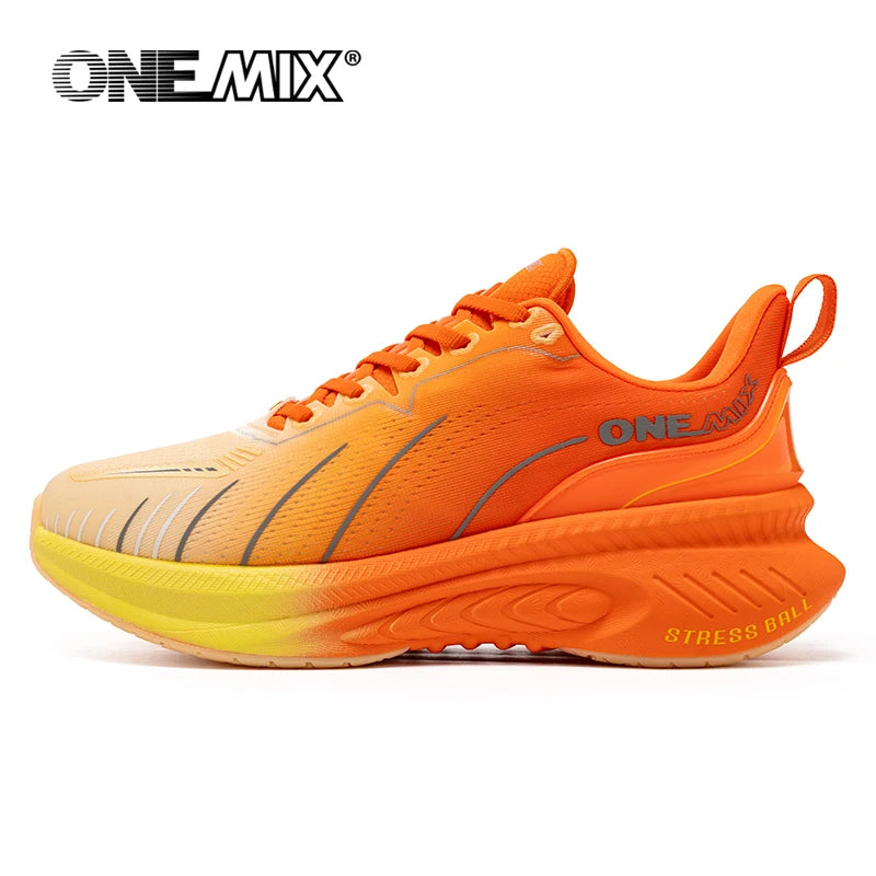 ONEMIX Nieuwe hardloopschoenen met demping voor heren, geschikt voor intensieve hardlopers, met veters, sportschoenen voor dames, antislip, outdoor, atletische herensneakers