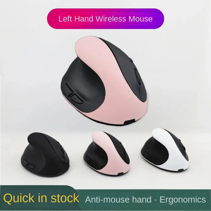 YANFU BNKJ5 Mute Grip Left Hand Wireless 2.4G Mouse Ergonomic Applicable Snail Bionic Relief Joints Office Dry Battery Version