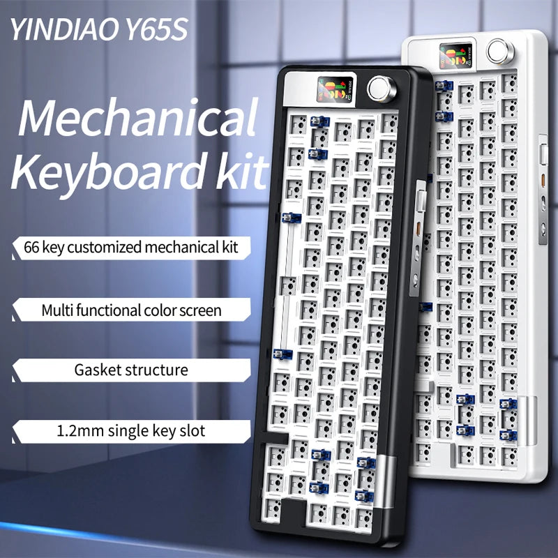 Tri-mode Mechanical Keyboard Wired&Wireless Barebone Kit 3/5 Pins Customized Hot Swap RGB Rapid Disassemble Gasket