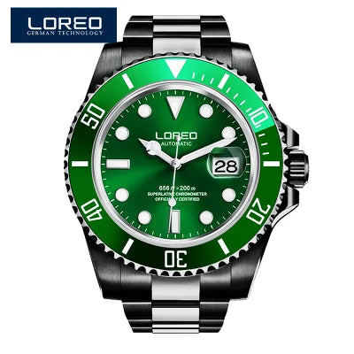LOREO Original Men's Business Watch 20ATM Waterproof Wristwatch Top Brand Casual Sport Seagull Automatic Mechanical Watch Men