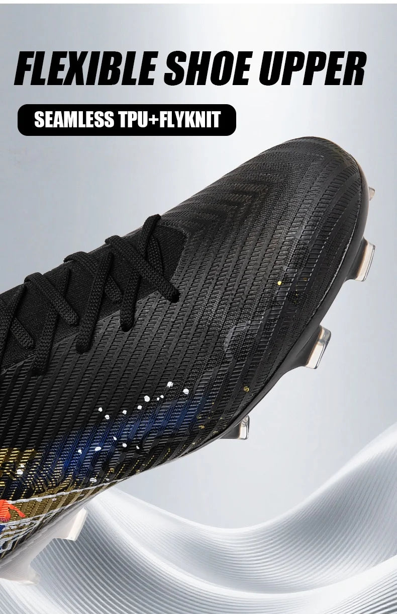 New Men Football Boots Cleats Non-Slip Match Ultralight Soccer FG Training Shoes Soccer Shoes Long Spikes Outdoor Drop Shipping