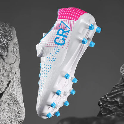 Nouvelles chaussures de football montantes à crampons longs pour adolescents et étudiants, adaptées aux garçons et aux filles, élégantes, durables et tendance
