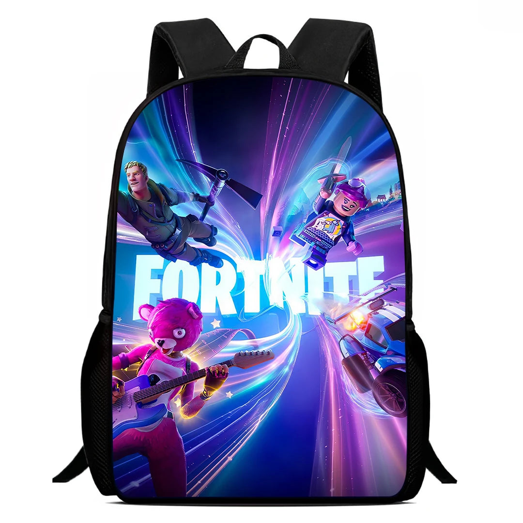 Fortnite 15 Inch Cartoon School Backpack for Kids Boys Girls, Cool Game Printed Lightweight Backpack Large Suitable for Ages 5-8