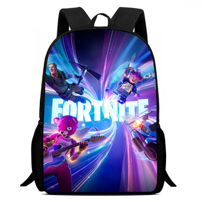 Fortnite 15 Inch Cartoon School Backpack for Kids Boys Girls, Cool Game Printed Lightweight Backpack Large Suitable for Ages 5-8