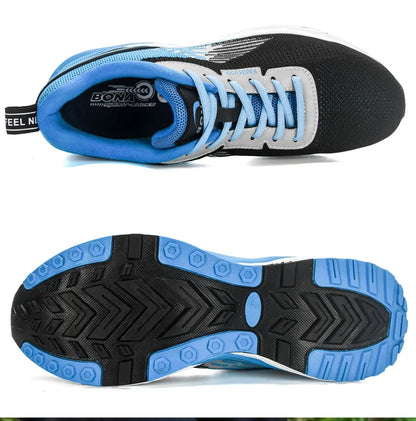 BONA – Pantofi sport pentru bărbați, model popular, cu parte superioară din plasă țesută, pentru alergare, jogging și plimbare, cu șireturi