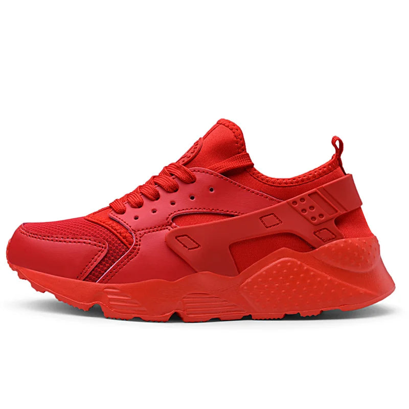 Zapatillas deportivas de moda para hombre, ligeras, cómodas y transpirables. Zapatillas deportivas para hombre, zapatillas para caminar, de malla, planas, rojas, de verano.