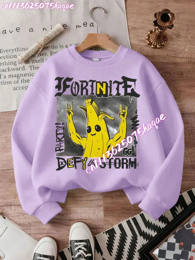New Fortnite Kids Sweatshirts Cartoon Game Character Printed Hoodie Autumn Casual Children’s Tops Winter Baby Boys Clothing