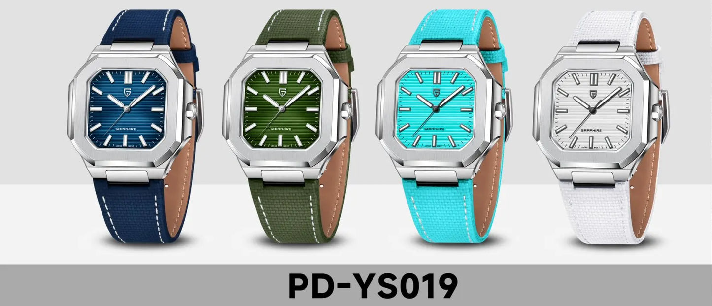 Nuovo orologio di lusso quadrato PAGANI DESIGN 2026 da uomo al quarzo, vetro zaffiro AR, movimento giapponese, luminoso, in acciaio 316L all steel