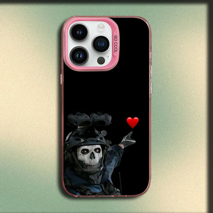 COD Call Of Duty G-Ghosts Phone Case For iPhone 16,15,14,13,12,11,Mini,Pro,MAX Pink Matte Silicone Cover