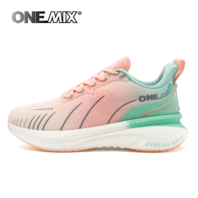 ONEMIX Nieuwe hardloopschoenen met demping voor heren, geschikt voor intensieve hardlopers, met veters, sportschoenen voor dames, antislip, outdoor, atletische herensneakers