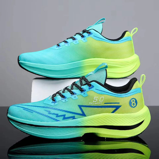 Brand Men's Carbon Plate Running Shoes, Soft Cushion, Shock Absorbing Sports Shoes, Unisex Sneakers, Light Anti-Slip Training Shoes