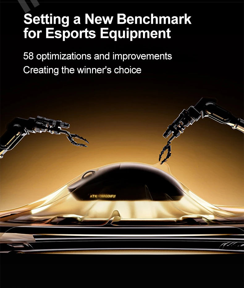 ATK Dragonfly A9 Ultimate Wireless Gaming Mouse, PAW3950 Ultra Sensor, 8KHz Polling Rate, Ultra Lightweight Ergonomic Gaming Mouse for FPS & Esports