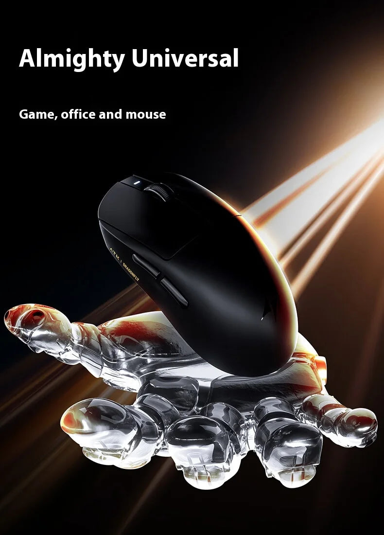 ATK A9 Ultra Wireless Gaming Mouse Tri-Mode 8K, 53g Lightweight Gaming Mouse with Bluetooth, 2.4GHz & Wired, Esports Mouse for PC