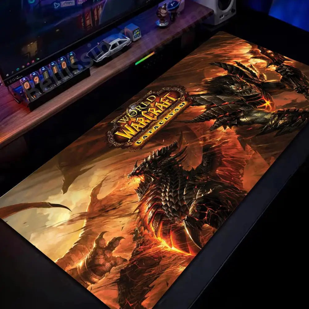 Velká gumová podložka pod myš a klávesnici Natural Horde Alliance HD World Of Warcraft Gaming, s rychlým povrchem a obšitými okraji