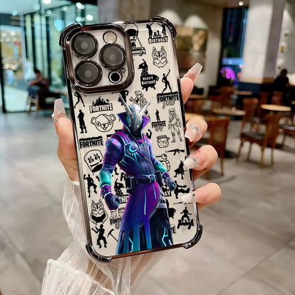 Hot Game F-Fortnites Plating Phone Case for Samsung A37 A57 A07 A36 A16 A06 A35 A55 A25 A26 A05s A15 A54 A34 A24 A14 A05 4G 5G
