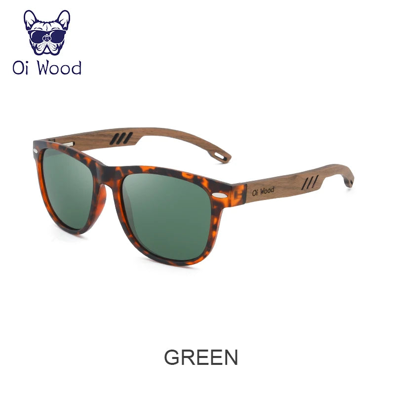 Oi Wood Sunglasses Polarized Black Walnut Wood Sunglasses for Man Polarized High Quality Sun Glasses Men UV400 Eyewear
