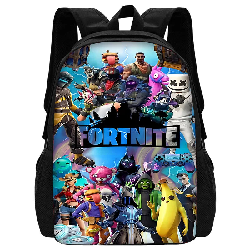 Hot Game Child School Backpack with Lunch Bags, Design-F-FortniteS Pencil Bags, School Bags for Boys Girls Best Gift