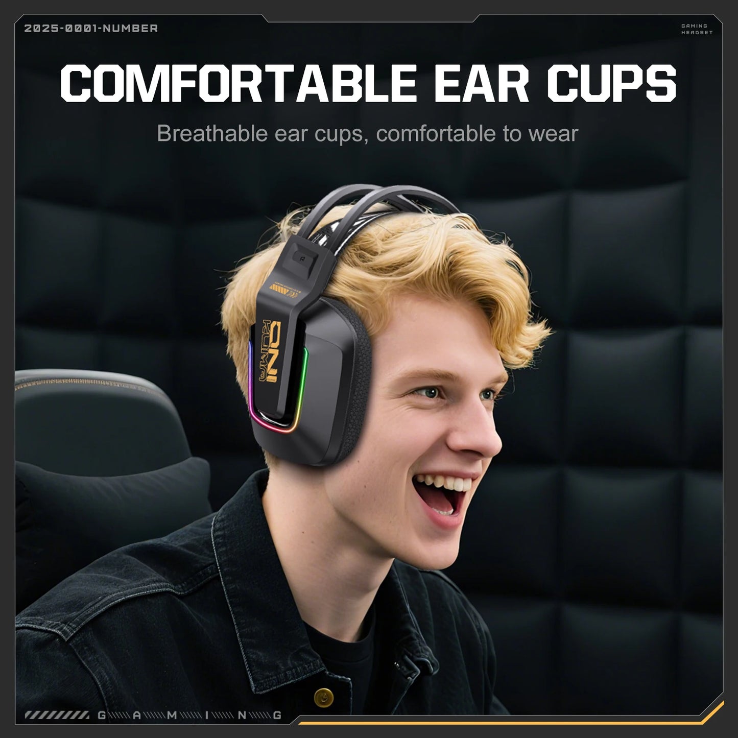 ONIKUMA GT828 Bluetooth Headset Four-mode Connection Over Ear HIFI Stereo Wireless Gaming Headsets with Mic for PC Laptops PS5