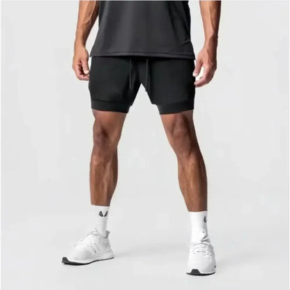 Produit gaming premium Fraquane Dragon Ball Men's Double-layer Shorts Son Goku Summer Japanese Anime Fake Two-piece Sports Fitness Quick-drying Shorts