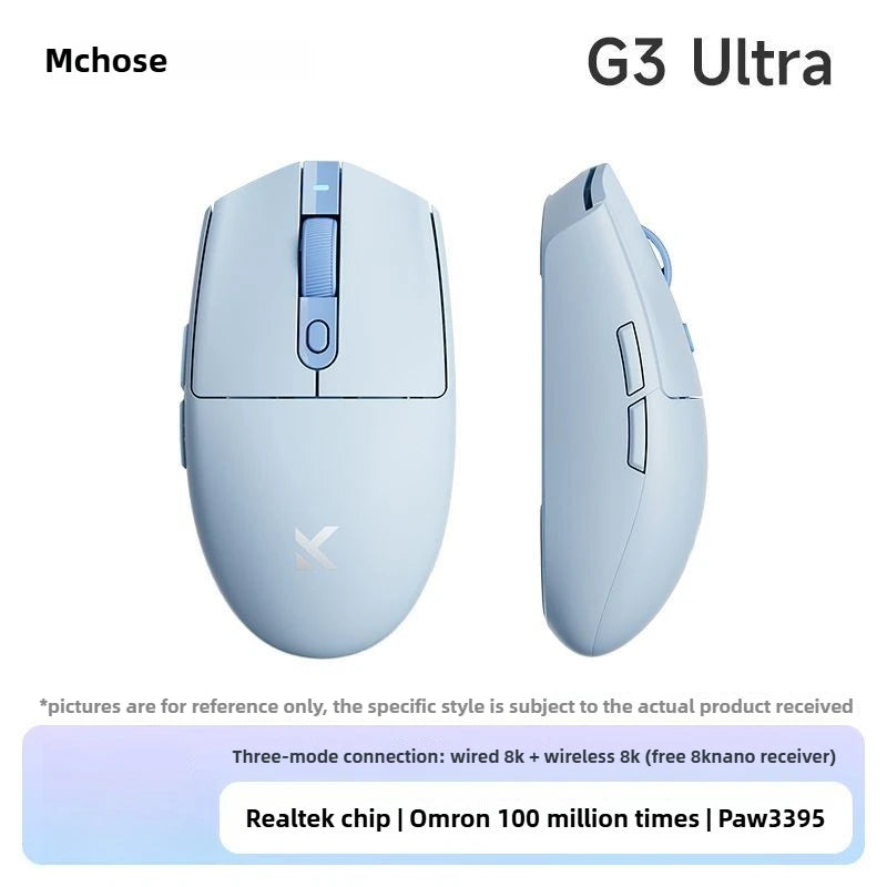 Ratón inalámbrico MCHOSE G3 V2 PRO Bluetooth trimodo ergonómico y ligero para portátil, oficina, gaming y accesorios de ordenador