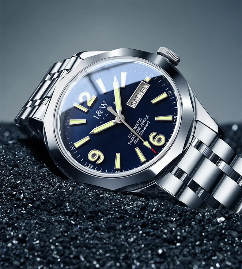 Ceas mecanic de lux pentru bărbați Reloj CARNIVAL din tungsten, mecanism automat MIYOTA 8205, rezistent la apă.