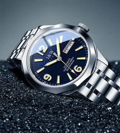 Ceas mecanic de lux pentru bărbați Reloj CARNIVAL din tungsten, mecanism automat MIYOTA 8205, rezistent la apă.
