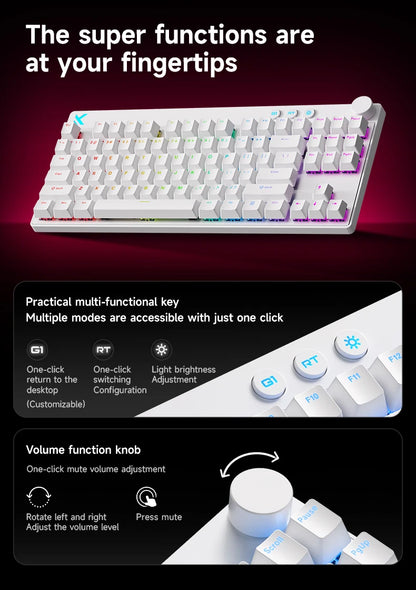 Mchose Mix87 Magnetic Switch Keyboard Wired Gaming Keyboard 8K+256K Esport 0.08ms Low Latency E-Sports Custom Gamer Accessories