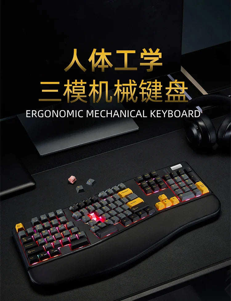 Sanwa Alice Mechanical Keyboard Wireless Tri-mode Gasket Hot-Swap RGB Knob Custom 104key Ergonomic Gaming Office Split Keyboard
