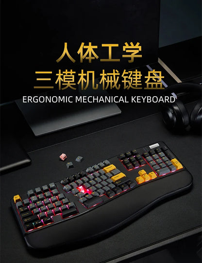 Sanwa Alice Mechanical Keyboard Wireless Tri-mode Gasket Hot-Swap RGB Knob Custom 104key Ergonomic Gaming Office Split Keyboard