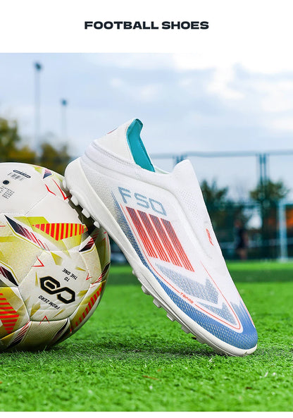 Men's Football Boots Futsal Ultralight Soccer Shoes Training TF Match Long Spikes Breathable Indoor Sneakers Cleats Drop Shipping