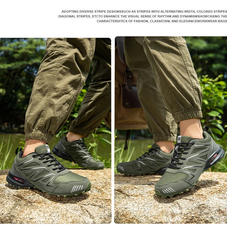 Men's Hiking Shoes Waterproof All-Terrain Outdoor Sneakers Non-Slip for Trekking Camping Tactical Training Outdoor Cycling