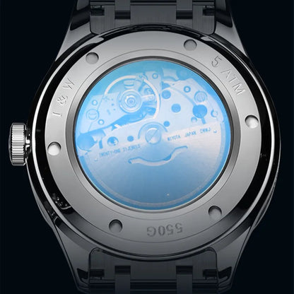 Ceas mecanic de lux pentru bărbați Reloj CARNIVAL din tungsten, mecanism automat MIYOTA 8205, rezistent la apă.