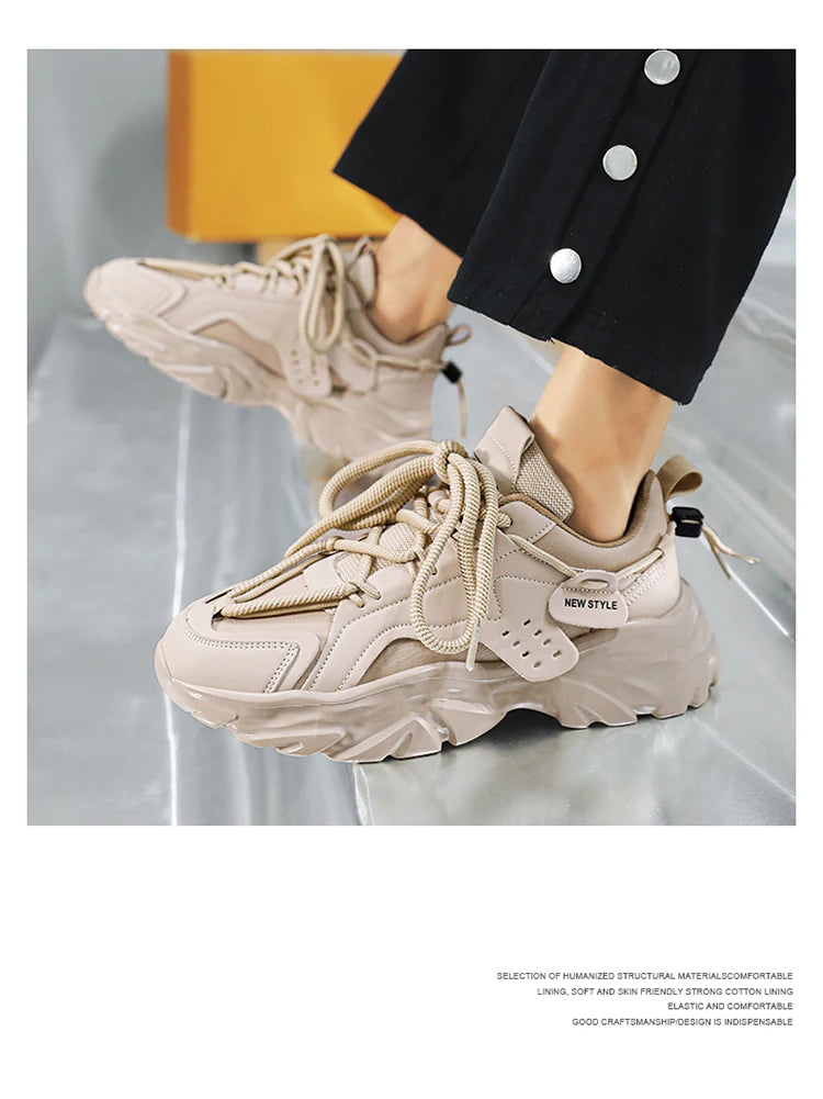 Men's Shoes, Seasonal Leather Trend, Soft Sole, Sports Running Shoes, Campus Style, Casual and Versatile, Fashionable Dad Shoes