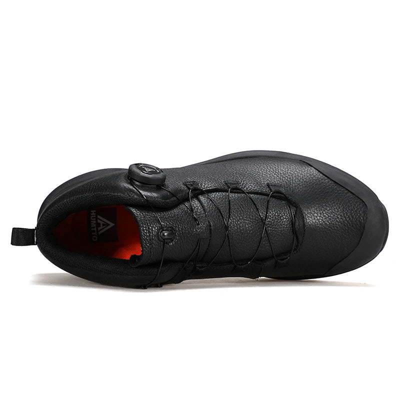 Pantofi din piele HUMTTO pentru bărbați, pentru iarnă, camping și activități în aer liber, pantofi sport pentru bărbați, bocanci de trekking respirabili, adidași antiderapanti pentru drumeții