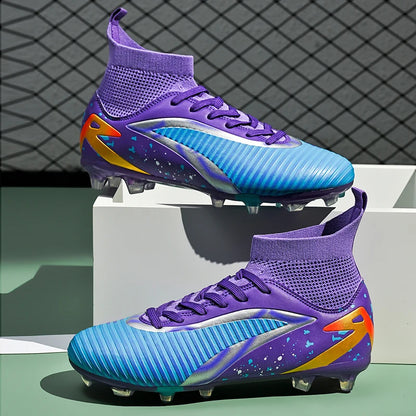 Chaussures de football pour hommes, crampons longs FG / crampons courts TF, antidérapantes, pour terrain naturel et synthétique, entraînement