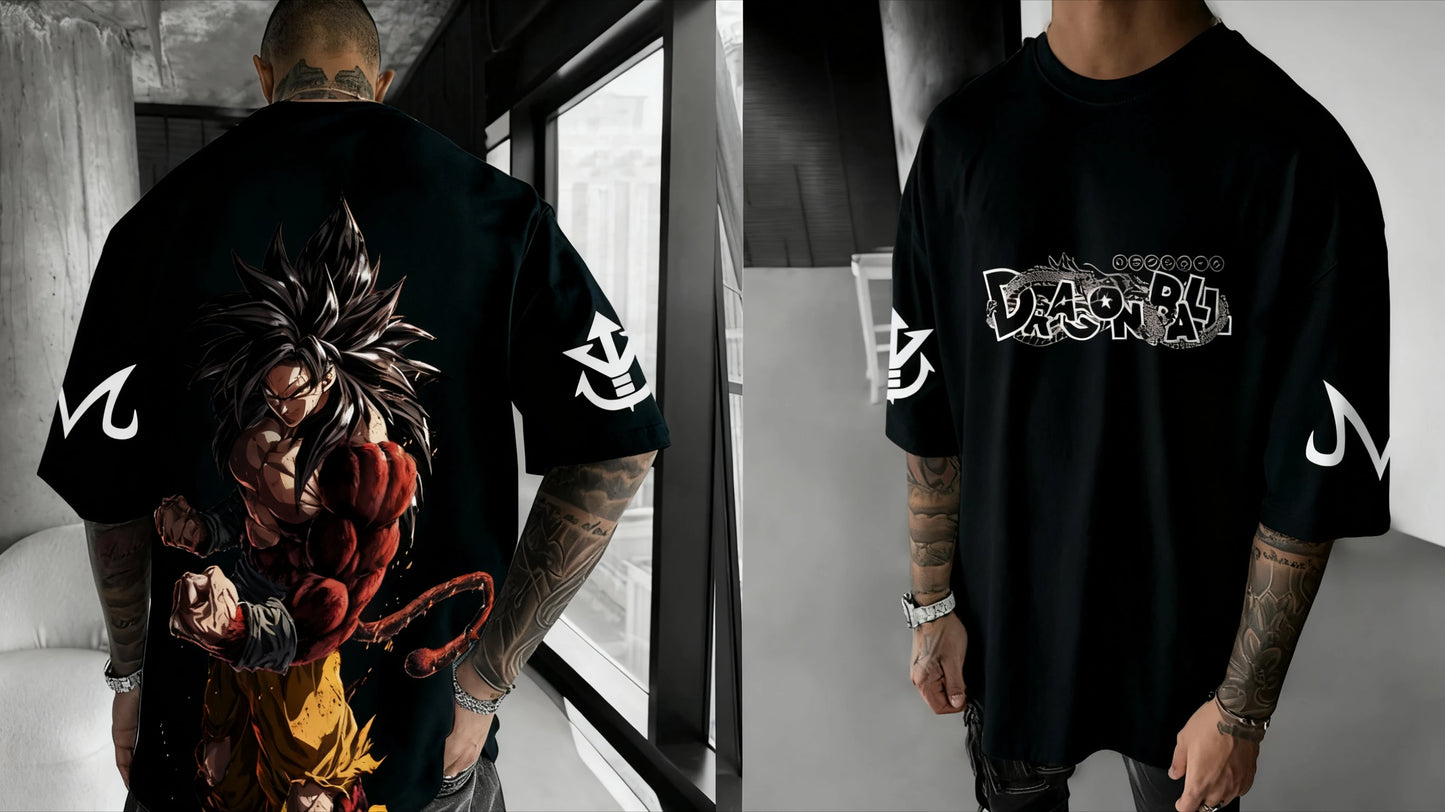 Dragon Ball Anime Super Saiyan 4 T-shirt 2025 Summer Men's and Women's Street Loose Casual Versatile Parent Child Clothing Top