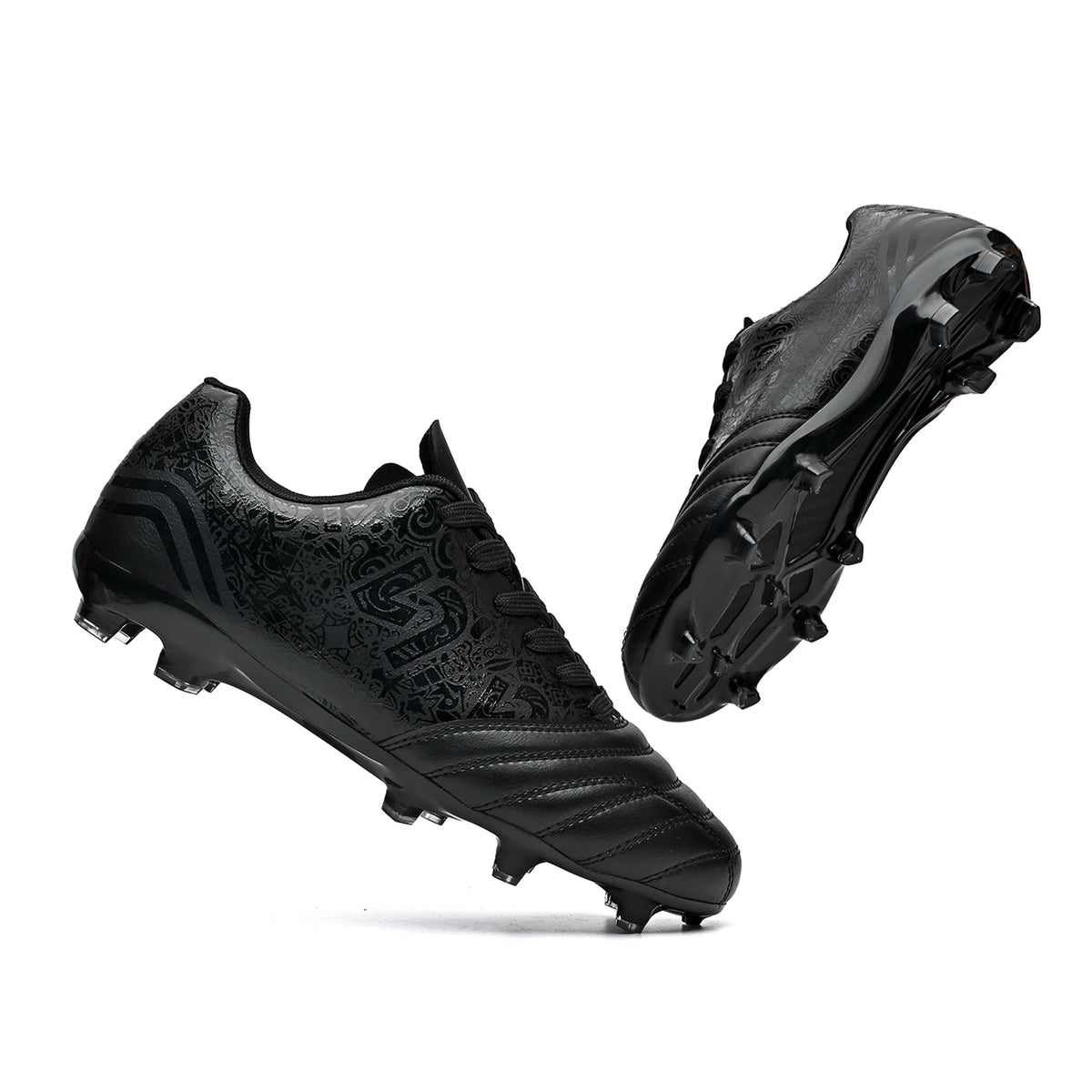 Chaussures de football AG/FG pour l'extérieur, tige respirante en PU, crampons longs en TPU stables, pour hommes et femmes, bottes d'entraînement de football sur gazon