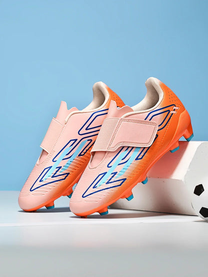 Chaussures de football professionnelles pour hommes, sans lacets, antidérapantes, pour jeunes, crampons FG/TF, entraînement sur terrain, crampons rapides pour le football.