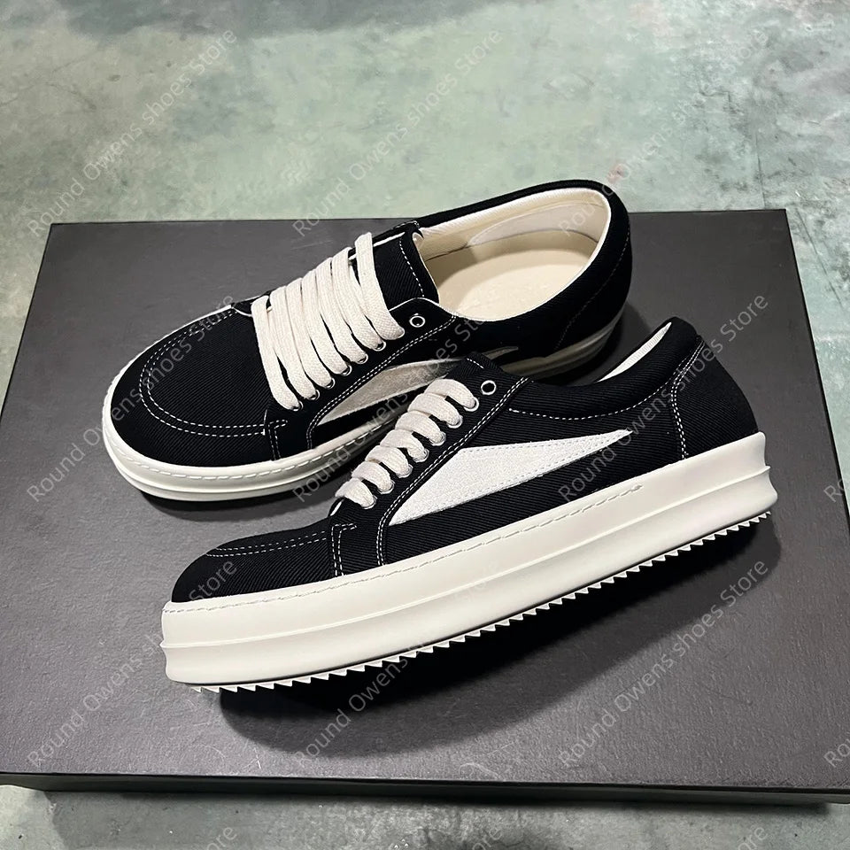 Casual shoes men low top quality denim lace-up thick sole luxury designer hip-hop dunk sport trainers women summer flat sneakers