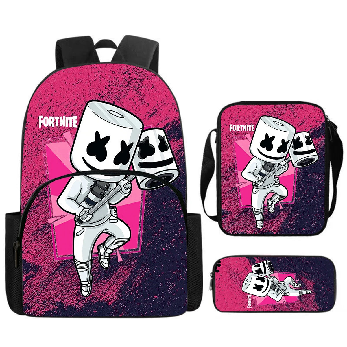 Fortnite 3Pcs Bag Set, Backpack with Front Pocket, Crossbody Bag and Pencil Case, Boys and Girls The Best Gift for Children