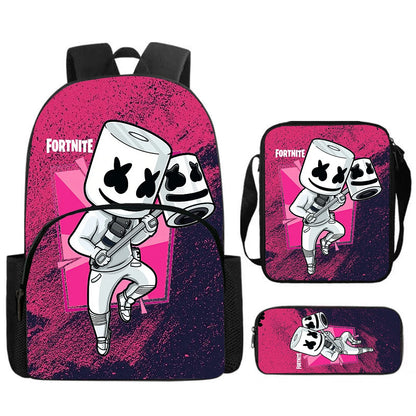 Fortnite 3Pcs Bag Set, Backpack with Front Pocket, Crossbody Bag and Pencil Case, Boys and Girls The Best Gift for Children