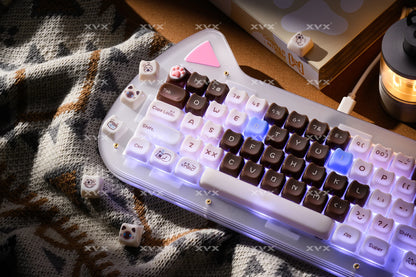 XVX 148 Keys Cat Theme Keycaps MAO Profile Key Cap Korean Glossy Cute Keycap for Keyboard 61 64 68 78 87 96 98 104 108