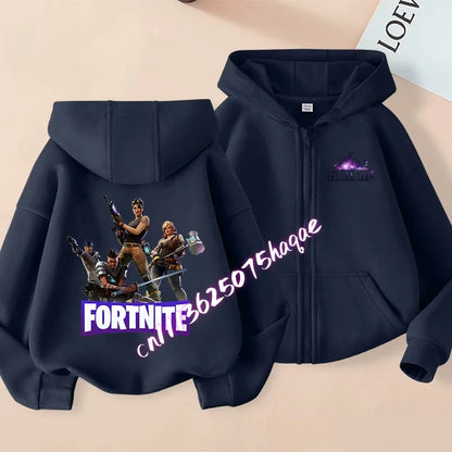 Kid Outdoor Jacket Cartoon FORTNITED Girl Boy Sweatshirt Coat High-Quality Thin Windbreaker Girl Autumn Zip Jacket Clothing Tops
