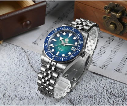 San Martin 37.5mm 40mm Men Diver Watch Miyota 9015 Enamel Dial Luxury Automatic Mechanical Wristwatch Waterproof 200m SN0148
