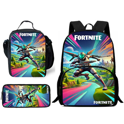 Hot Game Design Child Backpacks F-FortniteS Lunch Bag Pencil Case Pupil Large Capacity School Bags For Boy Girl Best Gift