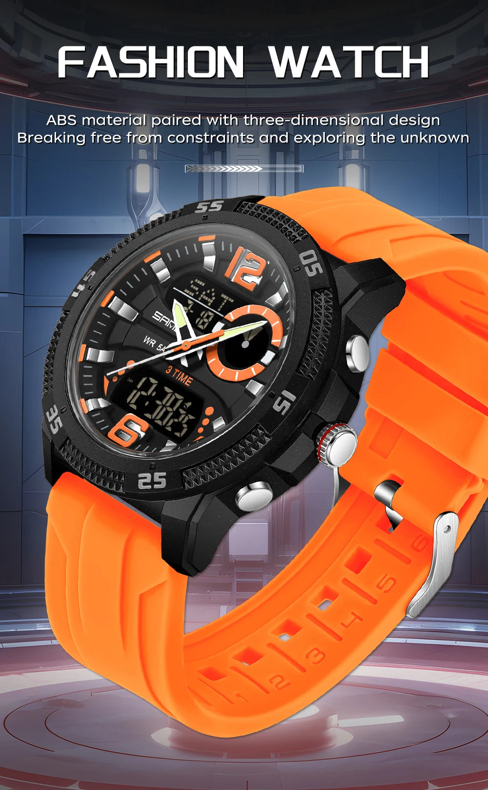 SANDA Fashion Luxury Men's Watches Dual Digital Display Sport Analog Quartz Man Wristwatch Casual Waterproof Silica Chronograph