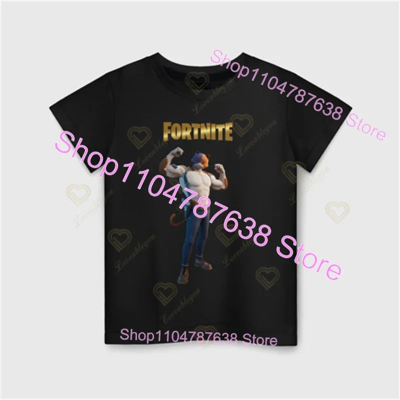 Peely Fortnite T-Shirt Round Neck Summer Short Sleeve Battle Royale Streetwear Top for Casual Wear