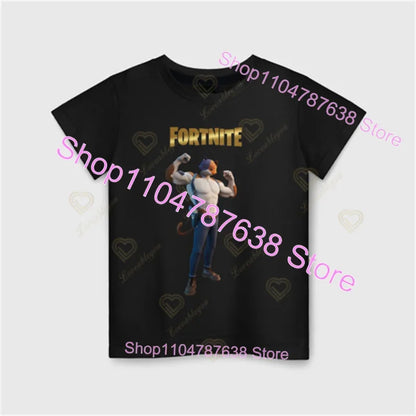 Peely Fortnite T-Shirt Round Neck Summer Short Sleeve Battle Royale Streetwear Top for Casual Wear
