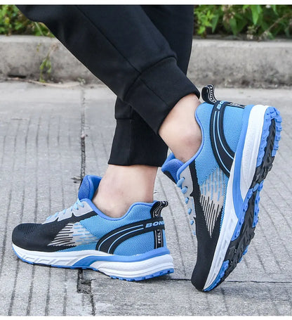 BONA – Pantofi sport pentru bărbați, model popular, cu parte superioară din plasă țesută, pentru alergare, jogging și plimbare, cu șireturi