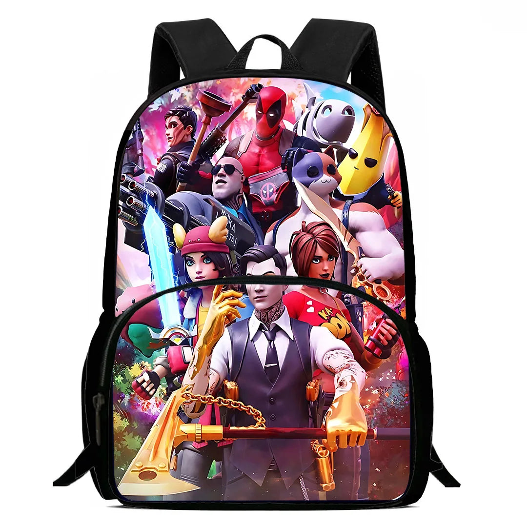 Hot Game Child Backpacks Lunch Bag Pencil Case Pupil Large Capacity School Bags Design-F-FortniteS For Boy Girl Best Gift